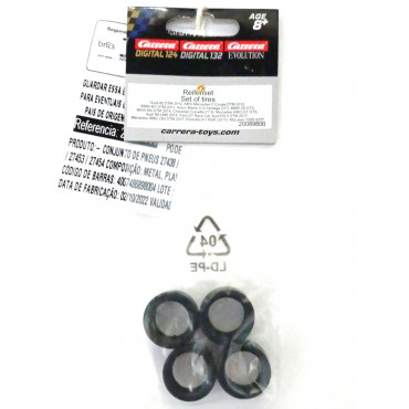 CONJUNTO DE 4 PNEUS PARA CARROS AUTORAMA CARRERA DIGITAL E EVOLUTION CAR20089800 20089800